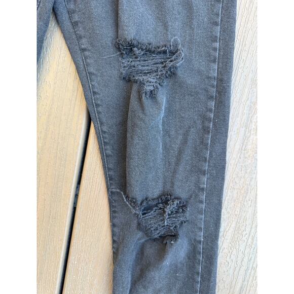 Girlish High Waisted Distressed Black Jeans - Picture 4 of 9